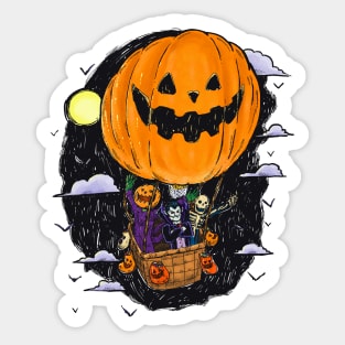 Pumpkin Hot Air Balloon Sticker